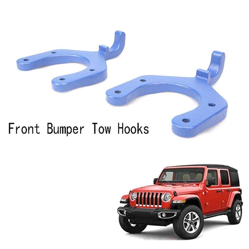 2Pcs Front Bumper Tow Hooks for Wrangler JL JT 2018-2021