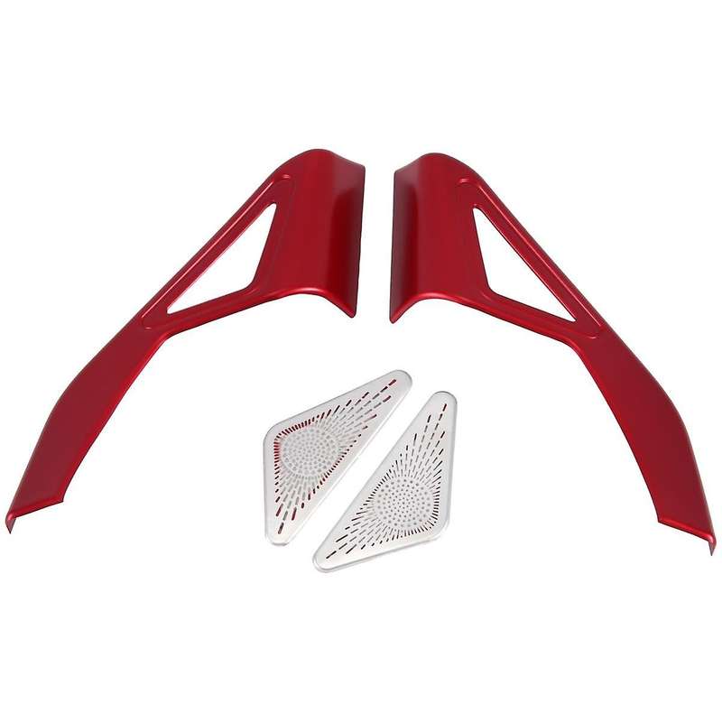 2PCS Front Door Stereo Speaker Cover Trim Decor for 11Th 2022 2023 Red Interior Accessories