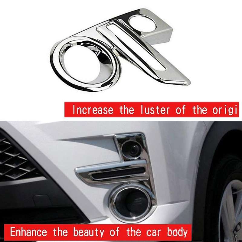 2Pcs Front Fog Lamp Frame Anti-Scratch Sheet Silver ABS for Raize 200 Series ()