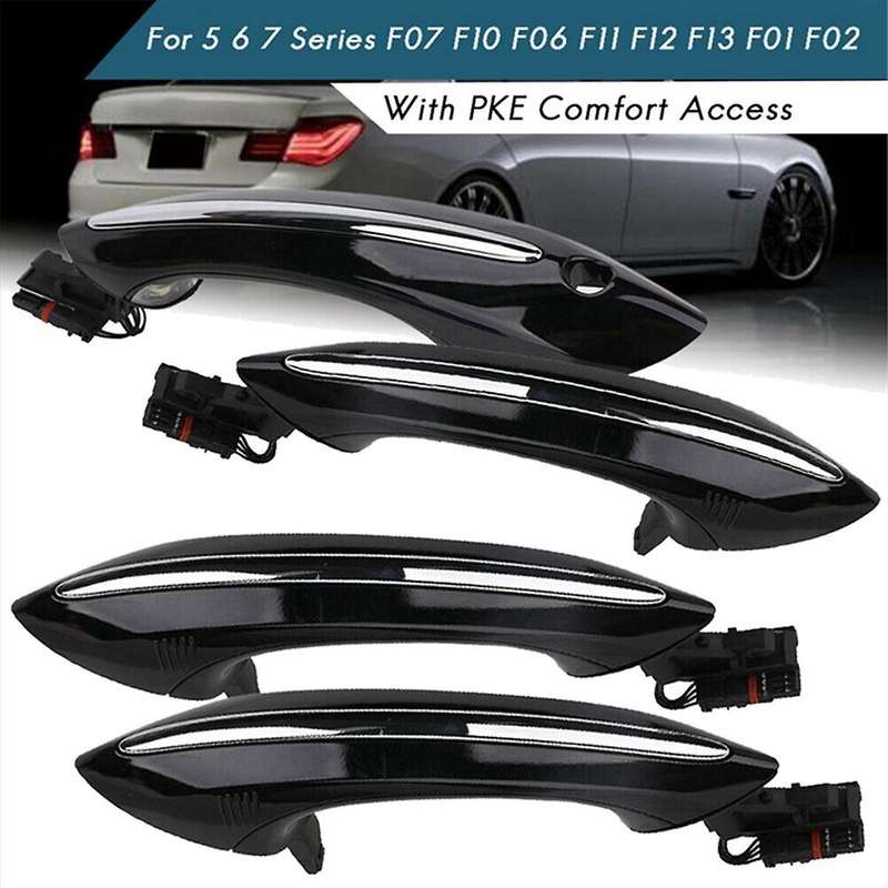 2pcs Front Exterior Door Handle Set Smart Key Outside Puller for 5 6 7 Series F07 F10 F11 F06 F12 F