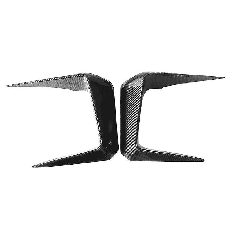 2Pcs Front Foglight Eyebrow Eyelids Cover Trim Fog Light Lamp Protector for Carbon fiber pattern