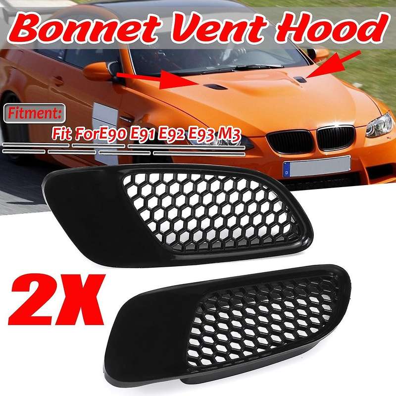 2Pcs Front Hood Air Scoop Bonnet Vent Louver for E90 E91 E92 E93 M3