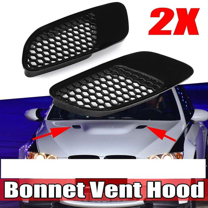 2Pcs Front Hood Air Scoop Bonnet Vent Louver for E90 E91 E92 E93 M3