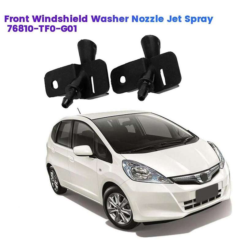 2Pcs Front Windscreen Washer Nozzle 76810-TF0-G01 for GE8 Jazz Fit 2008-2013 Hood Windscreen Washer