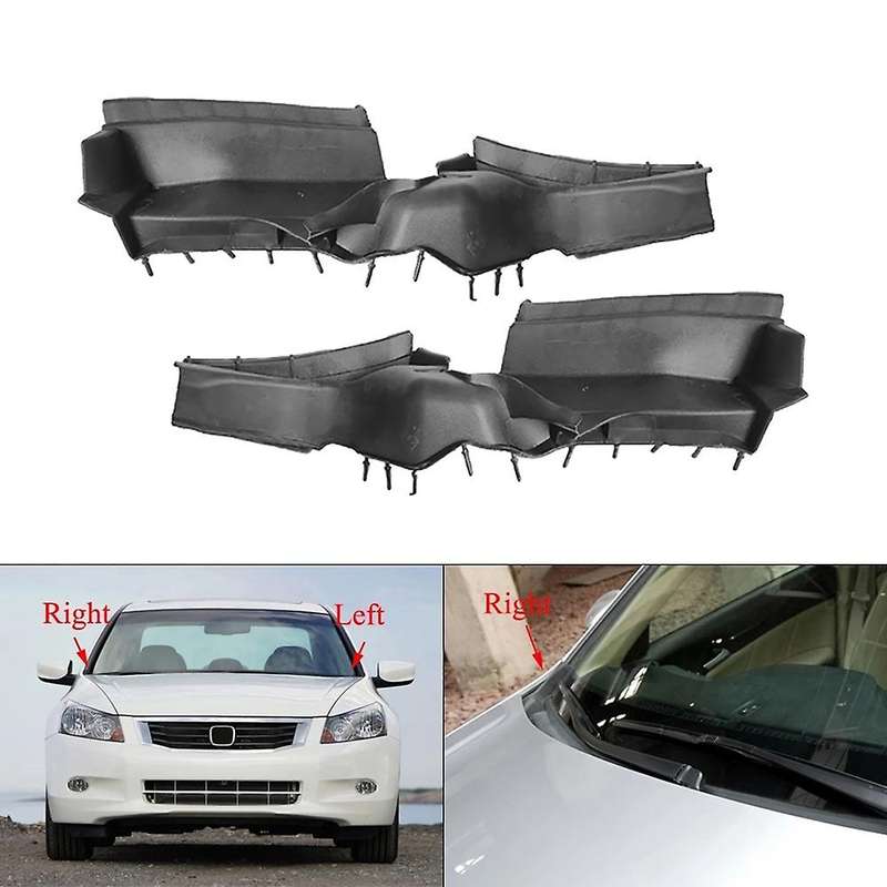 2Pcs Front Windshield Wiper Cowl Trim Water Deflector Plate Neck Trim Panel Hood Hinge Cover for Acc