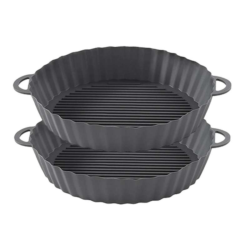 2pcs Fryer Silicone Pot, Round Fryer Replacement Basket, Heat Resistant Non-stick Mats for Oven (8.3