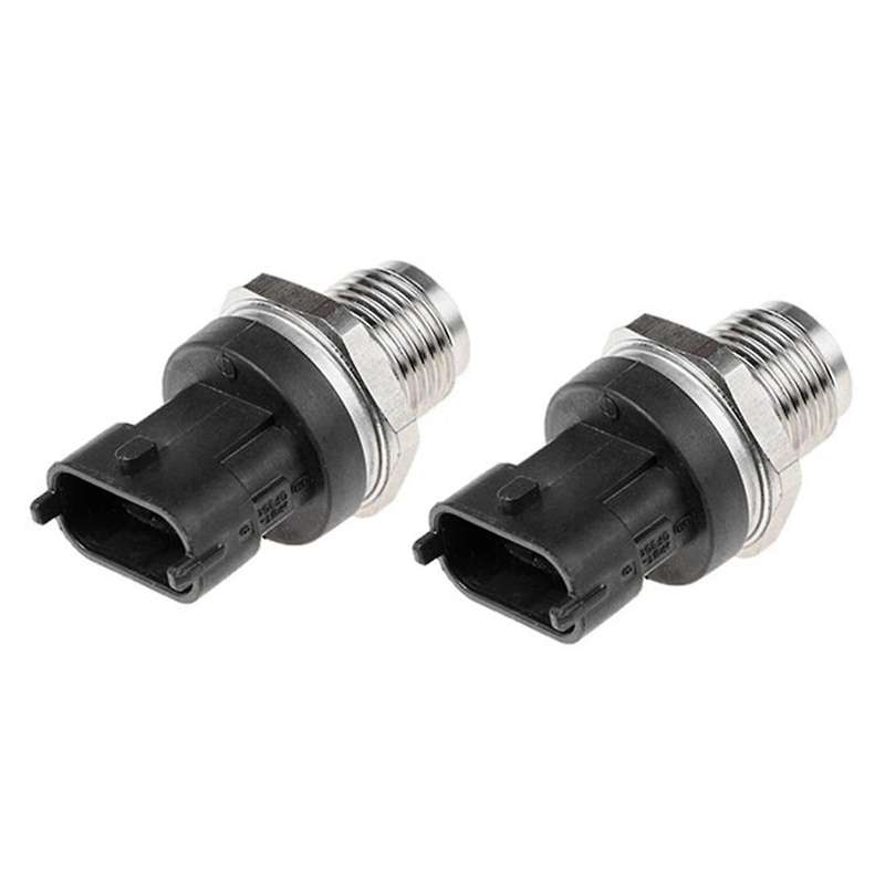 2Pcs Fuel Rail Pressure Sensor Regulator for 2002-2007 6.7L -Crude Oil 0281006325