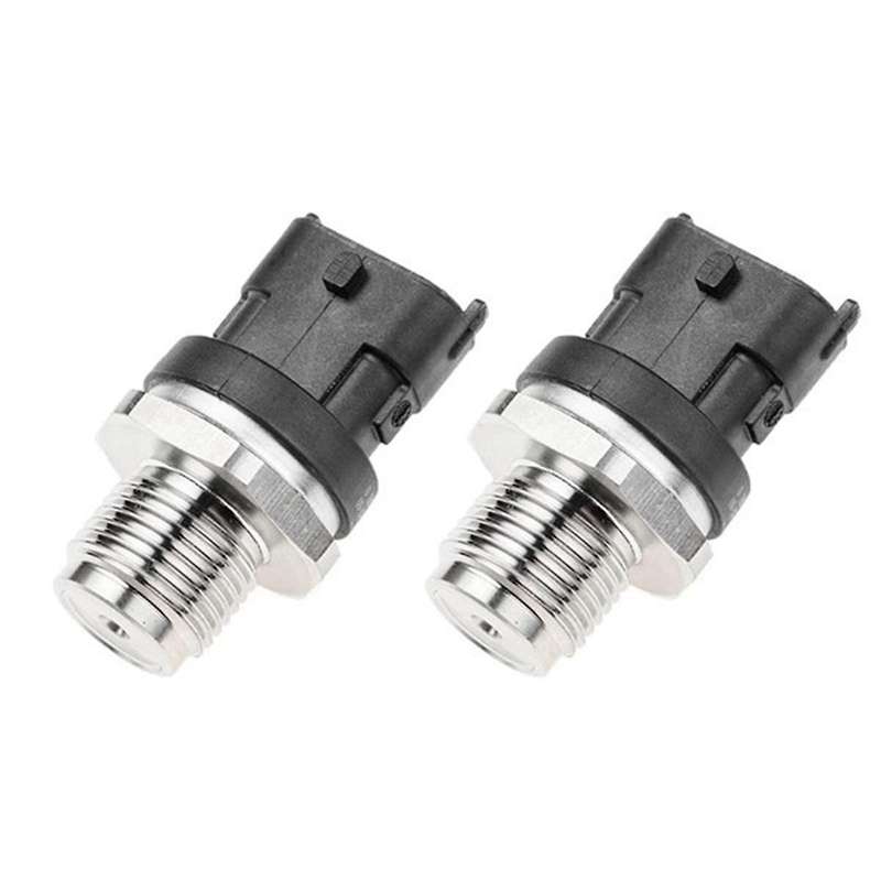 2Pcs Fuel Rail Pressure Sensor Regulator for 2002-2007 6.7L -Crude Oil 0281006325