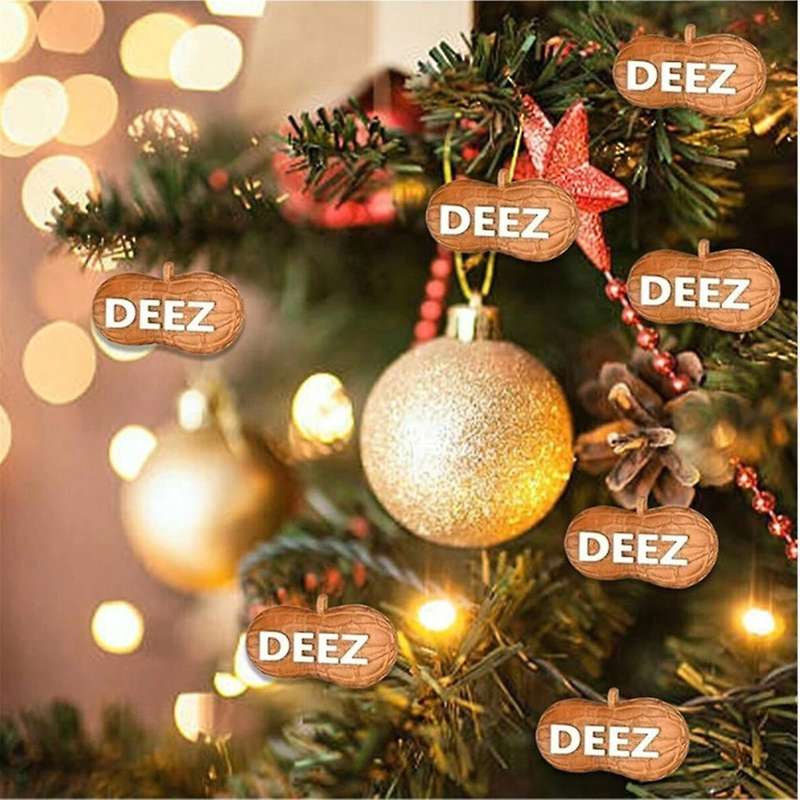 2pcs Funny Deez Ornament Christmas Peanuts Hanging Nut Xmas Tree Decor Gift