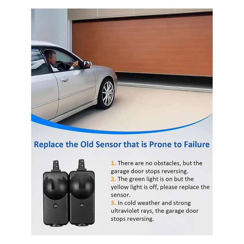 2Pcs Garage Door Opener Safety Sensor Beam Eyes Fit for Sears with Brackets