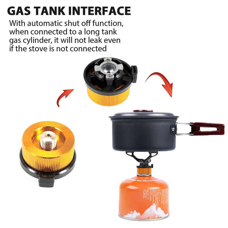 2pcs Gas Adapter Safe Durable Gas Stove Adapter Stove Connection Outdoor Camping Gas Bottle Adaptor