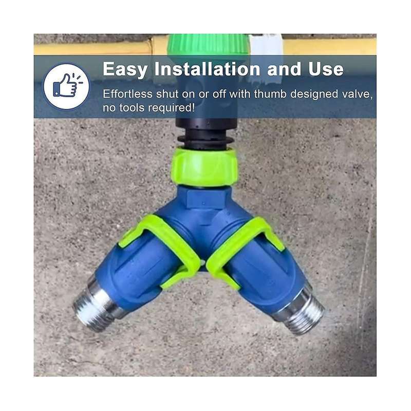 2pcs Garden Hose Splitter-water Hose Splitter 2 Way,hose Y Splitter Connector Faucet Outdoor Water