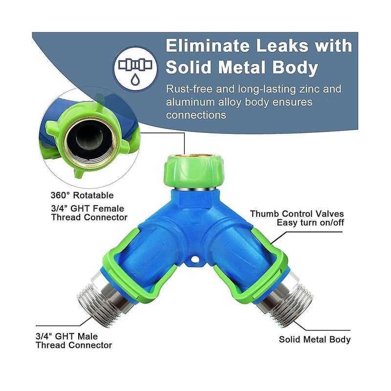 2pcs Garden Hose Splitter-water Hose Splitter 2 Way,hose Y Splitter Connector Faucet Outdoor Water