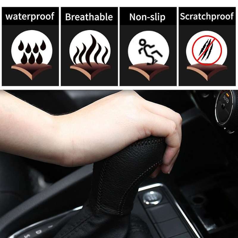 2PCS Gear Head Shift Knob Case Cover Handbrake Cover Compatible Compatibled