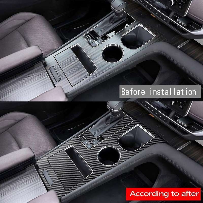 2Pcs Gear Shift Panel Trim Decorative Strip Carbon Fiber Pattern for Sienna 2021