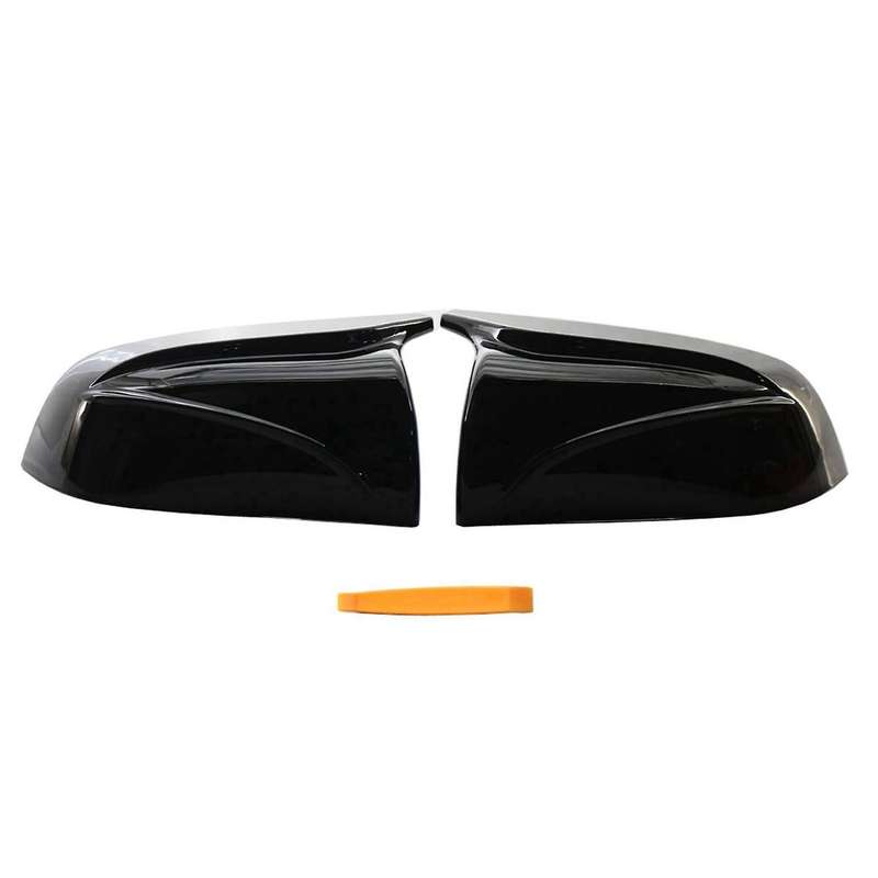 2Pcs Glossy Black Car Side Rear View Mirror Cover Direct Replacement Cap for 2017-2020