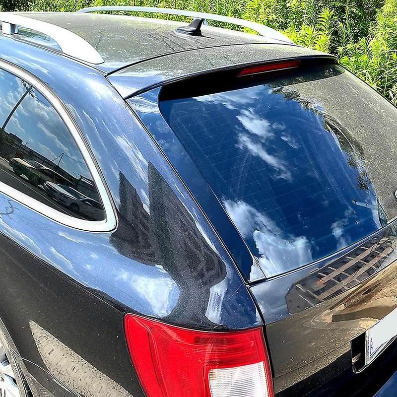 2Pcs Gloss Black Rear Window Side Wing Roof Spoiler Splitter Stickers for Superb Estate B6 2008-2015