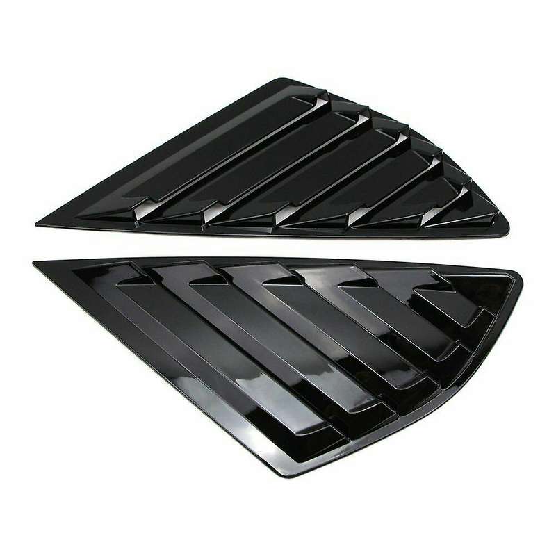 2Pcs Gloss Black Quarter Louver Cover Vent Side Window for Mondeo 2013-2018