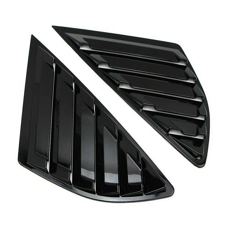 2Pcs Gloss Black Quarter Louver Cover Vent Side Window for Mondeo 2013-2018
