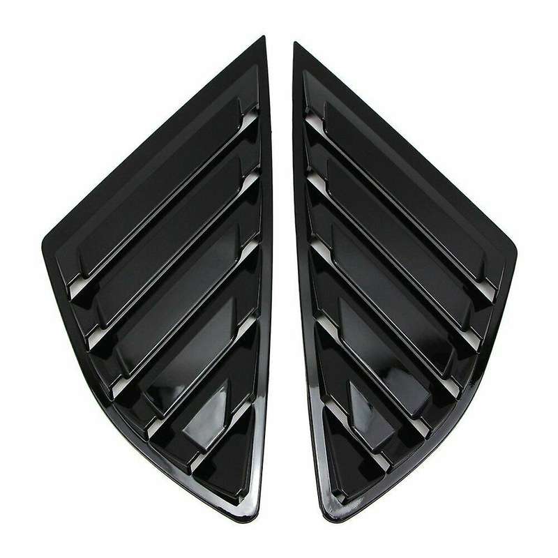 2Pcs Gloss Black Quarter Louver Cover Vent Side Window for Mondeo 2013-2018