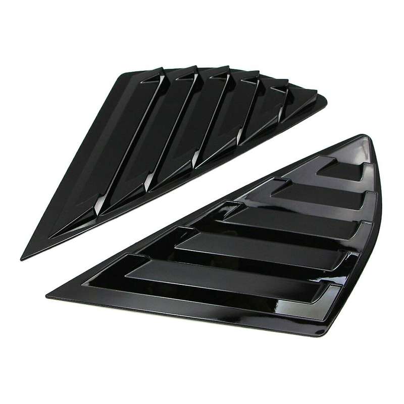 2Pcs Gloss Black Quarter Louver Cover Vent Side Window for Mondeo 2013-2018