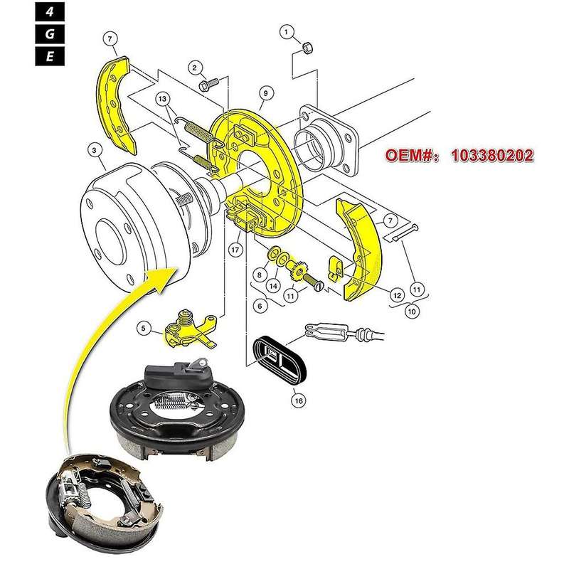 2Pcs Golf Carts Rear Brake Cluster Assembly for 1995-Up Club Car 103380202 103380202 L+R