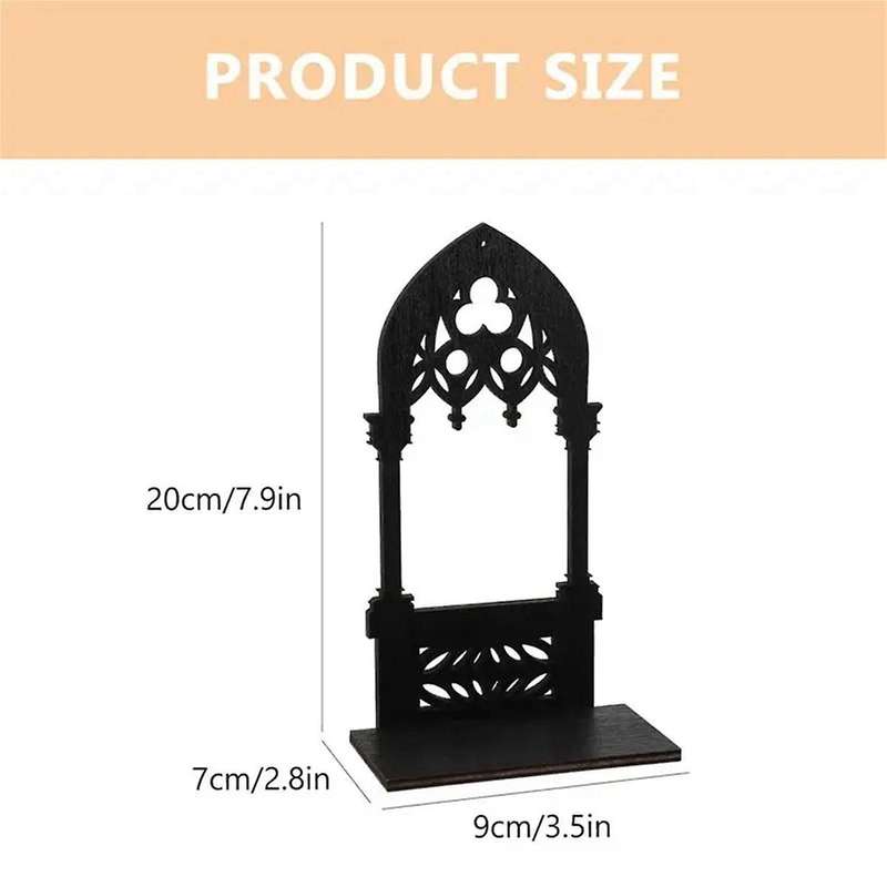 2Pcs Gothic Arch Architectural Candle Holder Wrought Iron Home Decoration Candle Holder