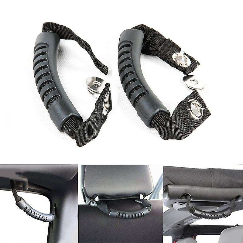 2Pcs Grab Handles Black Rear Safety Grab Padded Roll Bars for Wrangler JK TJ