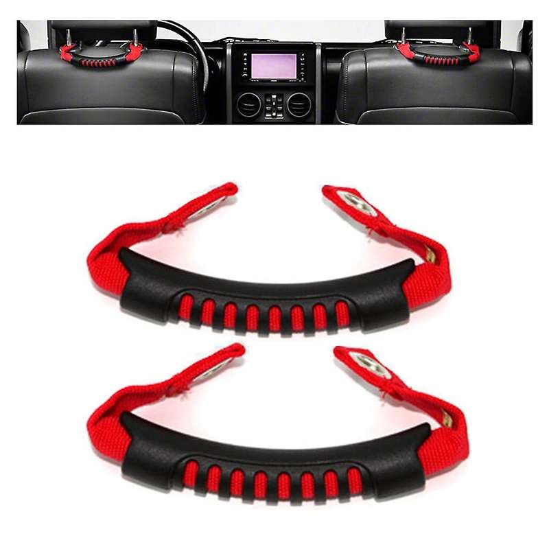 2Pcs Grab Handles Red Rear Seat Safety Grab Padded Roll Bars for JK TJ