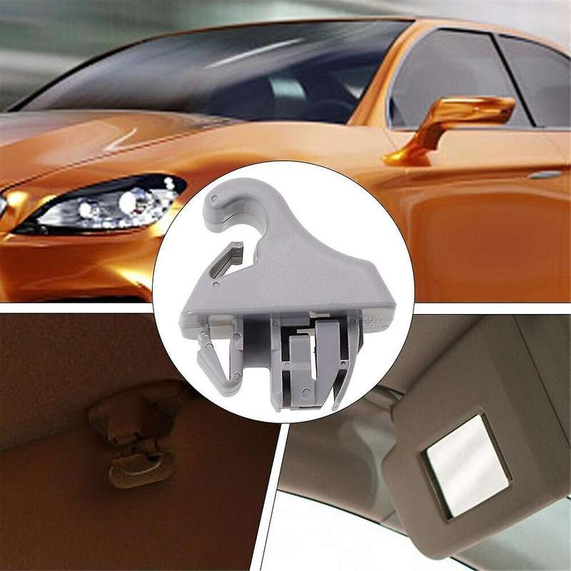 2Pcs Gray Sun Visor Hook Holder Clip MR779704 MR779705 for Montero MK3 2000-2006 Sunvisor Hanger Hoo
