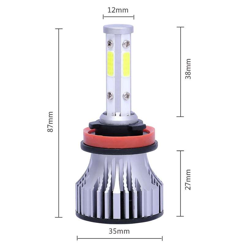 2Pcs H11 H8 H9 LED Headlight Bulbs Conversion Kit Car Headlamp 20000LM 6500K 100W Cool White Hi/Lo B