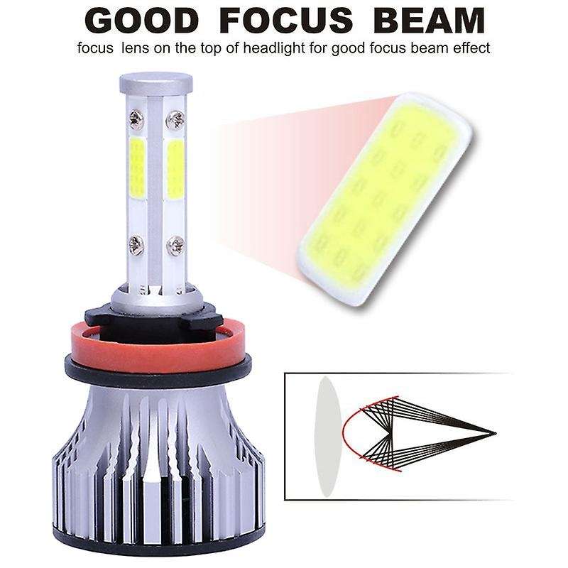 2Pcs H11 H8 H9 LED Headlight Bulbs Conversion Kit Car Headlamp 20000LM 6500K 100W Cool White Hi/Lo B