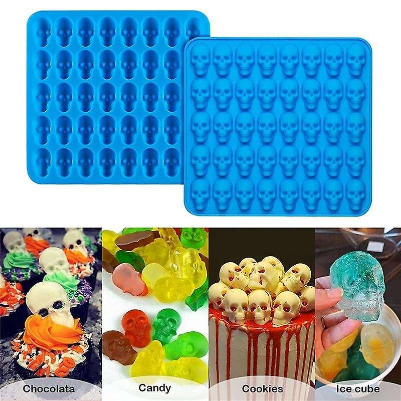2pcs Gummy Skull Molds Silicone,chocolate Gummy Molds with 1 Droppers Nonstick Food Grade Silicone