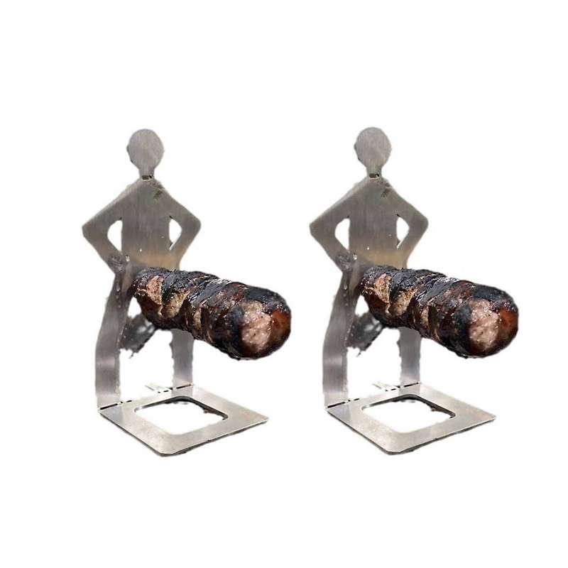 2Pcs Grill Holder Portable Funny Grilled Sausage for Boys Girls Detachable Sign Outdoor Party