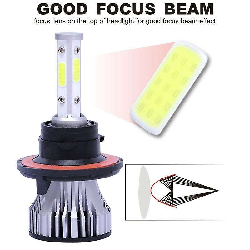 2Pcs H13 9008 LED Headlight Bulbs Conversion Kit Car Headlamp 20000LM 6500K 100W Cool White Hi/Lo Be