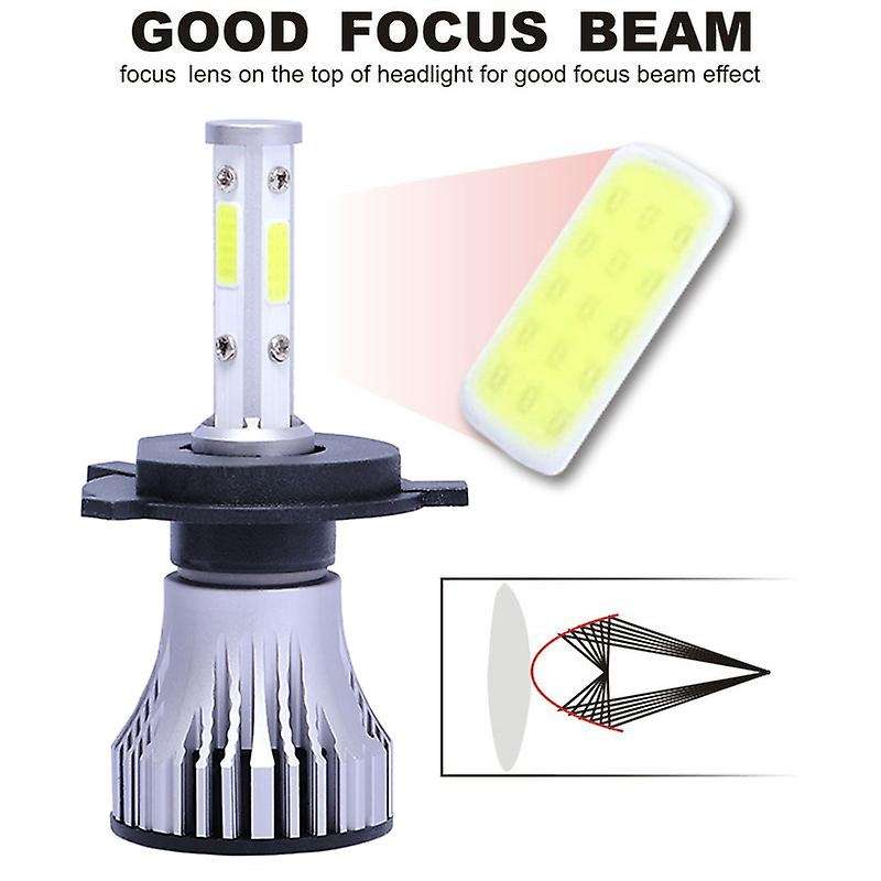 2Pcs H4 9003 HB2 LED Headlight Bulbs Conversion Kit Car Headlamp 20000LM 6500K 100W Cool White Hi/Lo