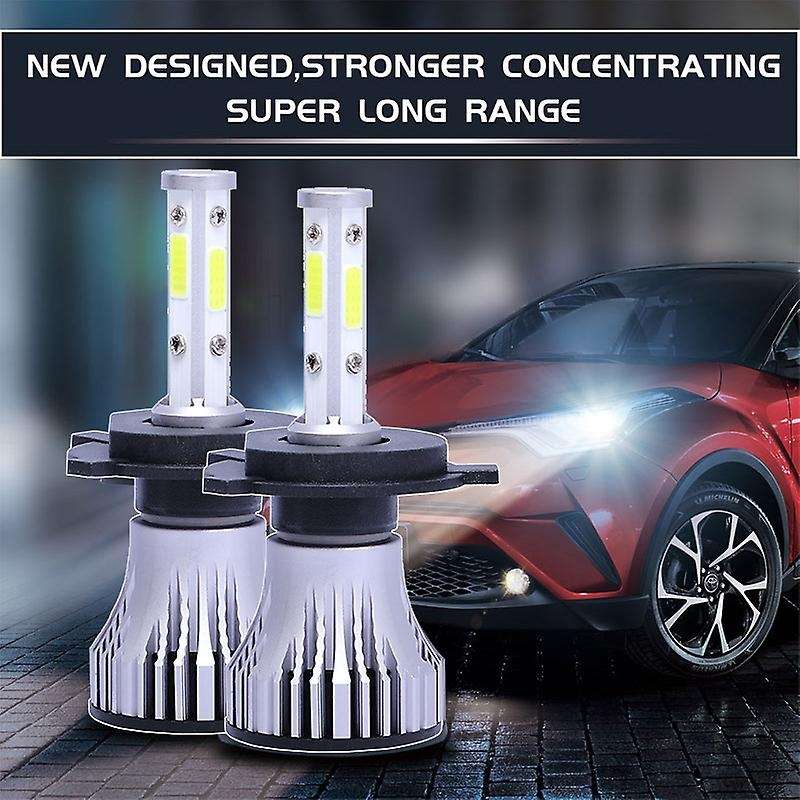2Pcs H4 9003 HB2 LED Headlight Bulbs Conversion Kit Car Headlamp 20000LM 6500K 100W Cool White Hi/Lo