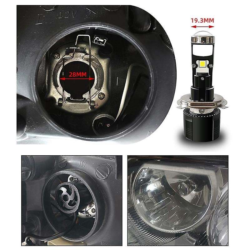 2Pcs H7 Mini Projector Lens for Automobile Motorcycle High Low Beam LED Conversion Kit Lamp Cut Line