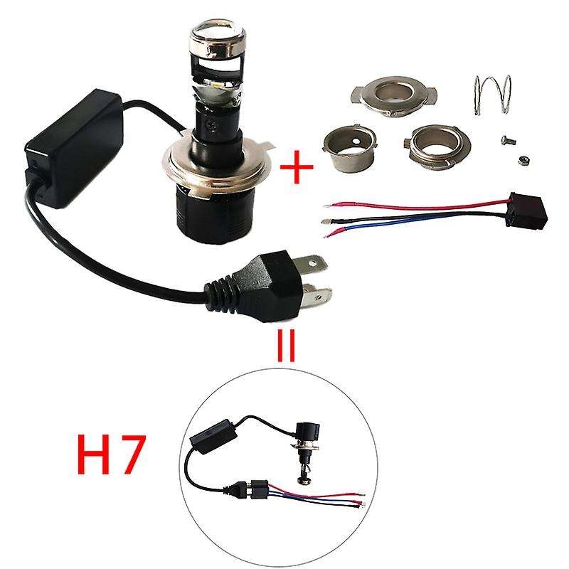 2Pcs H7 Mini Projector Lens for Automobile Motorcycle High Low Beam LED Conversion Kit Lamp Cut Line