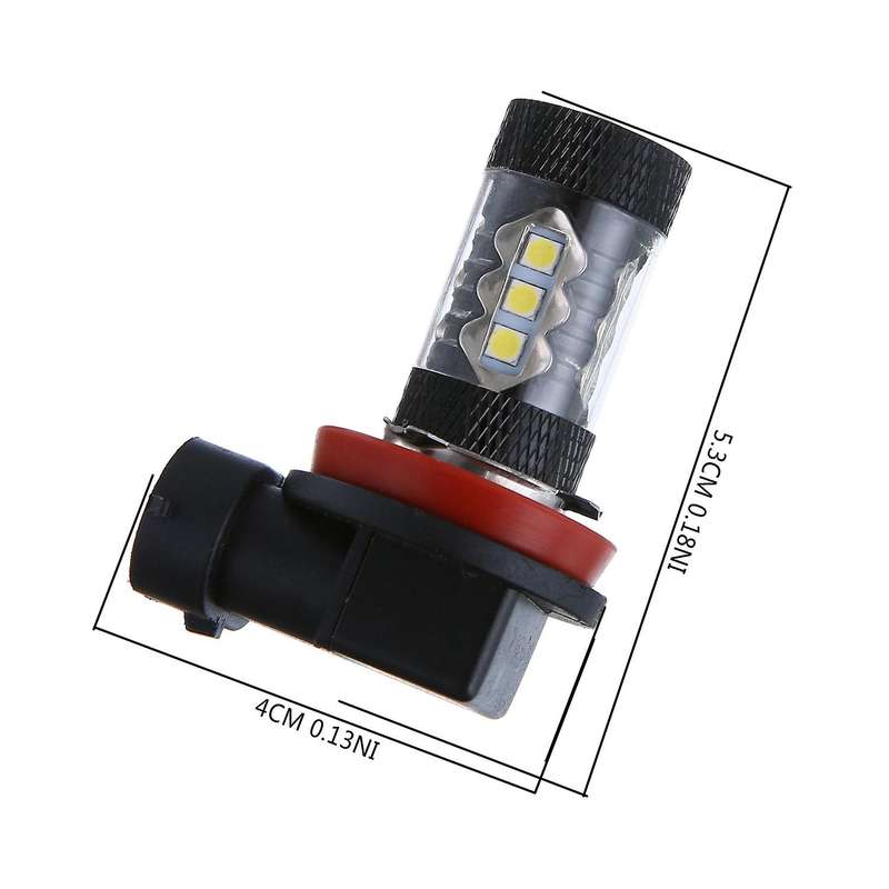 2Pcs H8 H11 Car Lighting High Power 3030 Super Bright Golden Yellow 16Led Fog Light Bulb
