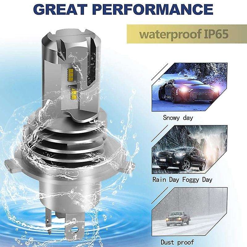 2PCS H4 LED Motorcycle Headlight 6000K High/Low Beam Light Motorcycle LED Headlight Bulb