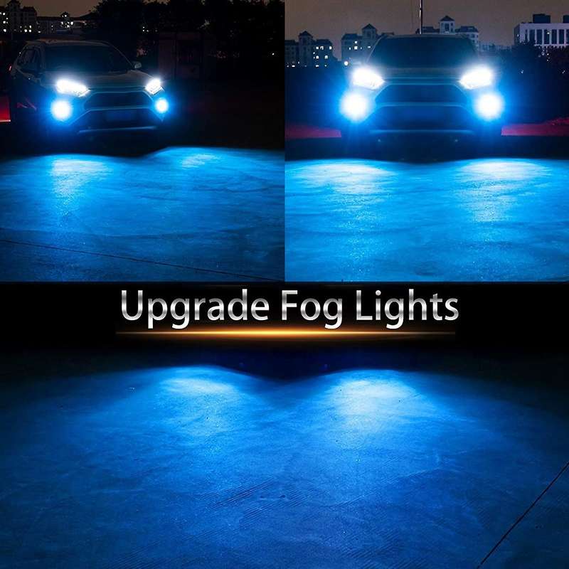 2PCS H8/H11 LED Motorcycle Headlight 8000K 3000LM Blue LED Fog Light Waterproof Super Bright Car