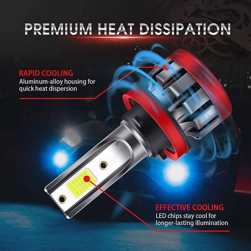 2PCS H8/H11 LED Motorcycle Headlight 8000K 3000LM Blue LED Fog Light Waterproof Super Bright Car