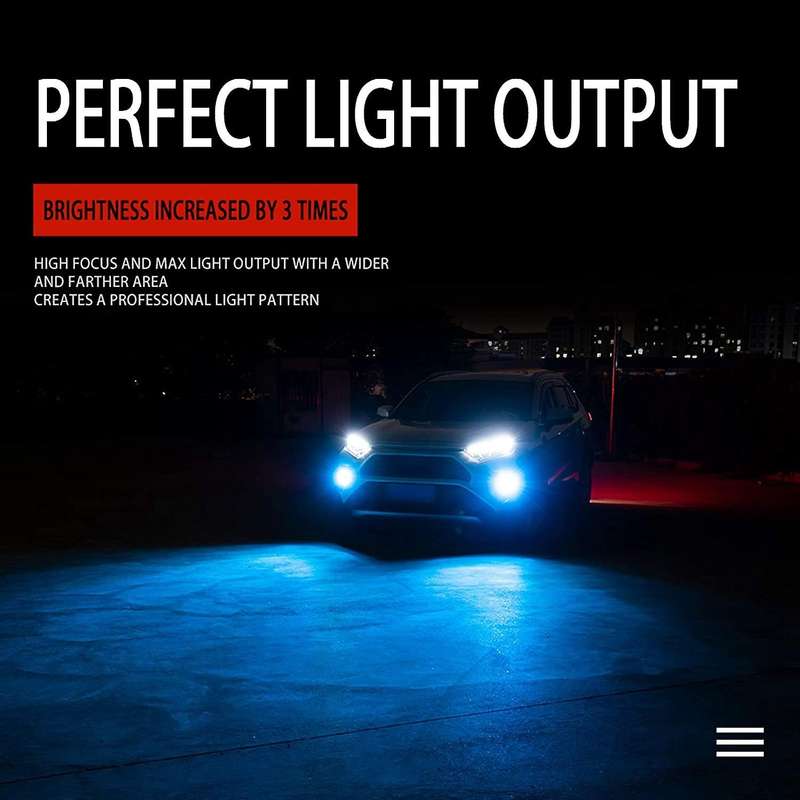2PCS H8/H11 LED Motorcycle Headlight 8000K 3000LM Blue LED Fog Light Waterproof Super Bright Car