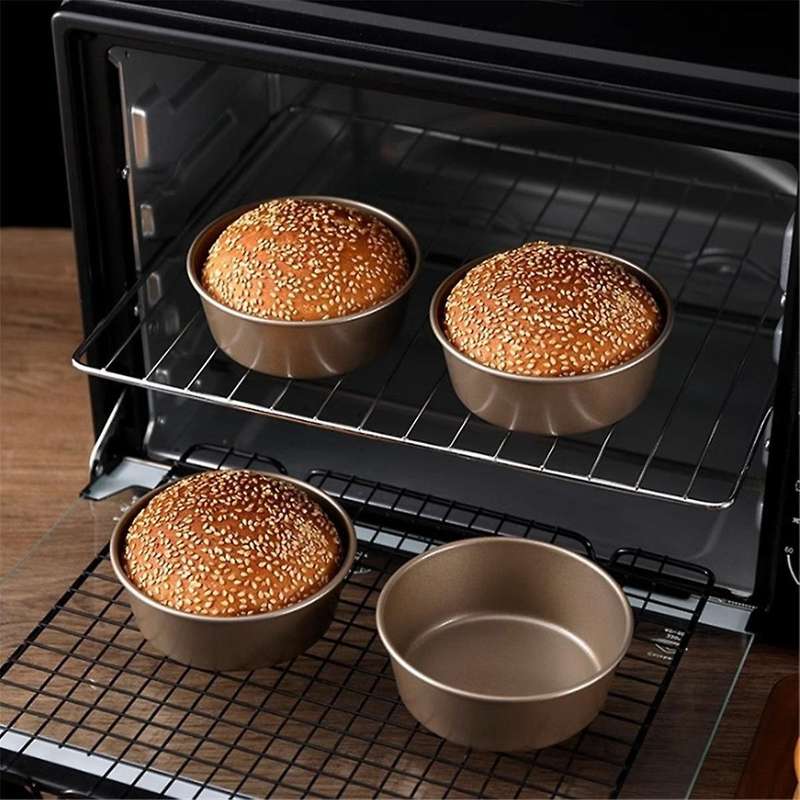 2pcs Hamburger Mold Circle Stencil Stainless Steel Saucepan Sphere Cake Pan Toaster Oven Pans Pizza