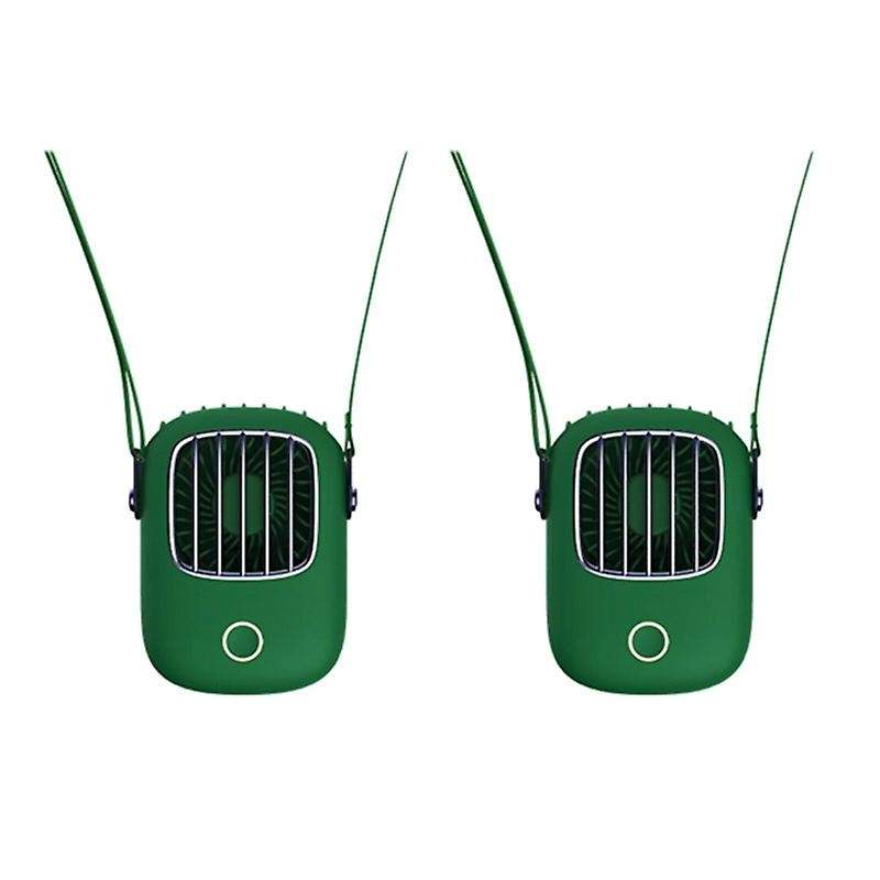 2PCS Hanging Neck Fan Portable Lazy Outdoor USB Lanyard Fan for Office, Dormitory, Outdoor