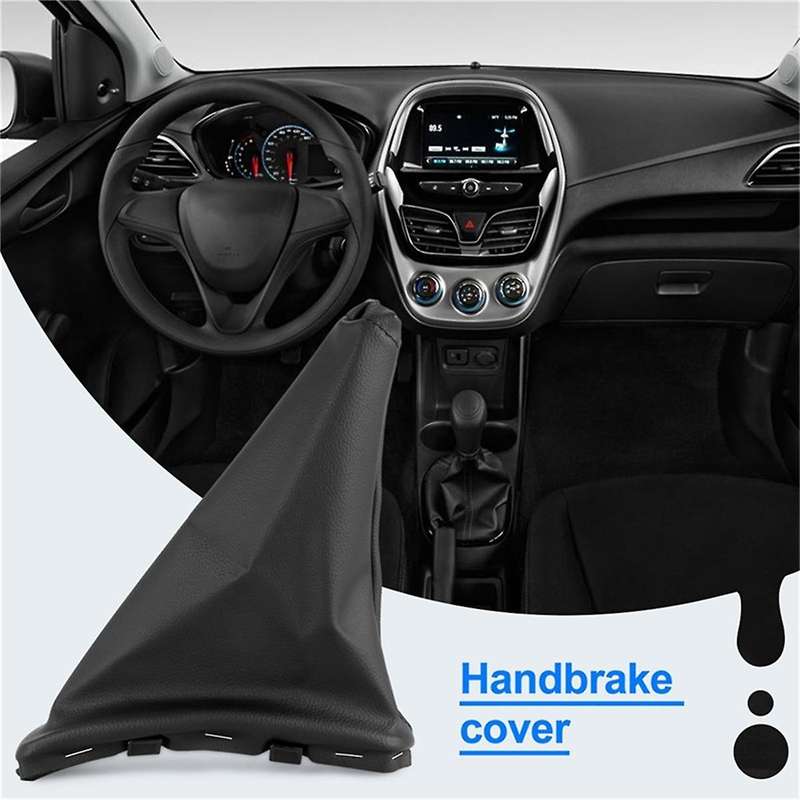 2pcs Handbrake Gaiter Cover Hand Brake Boot Black Pu Leather for Spark 2011-2016