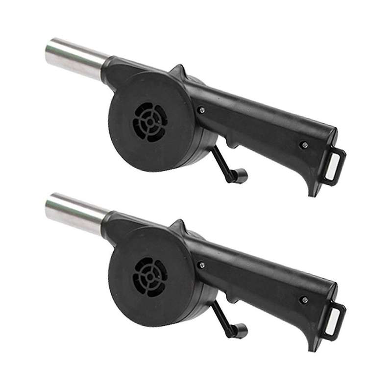 2pcs Hand BBQ Fan Outdoor BBQ Fan Air Blower for Barbecue Picnic Manual Crank Grill BBQ Fan Fire Bel