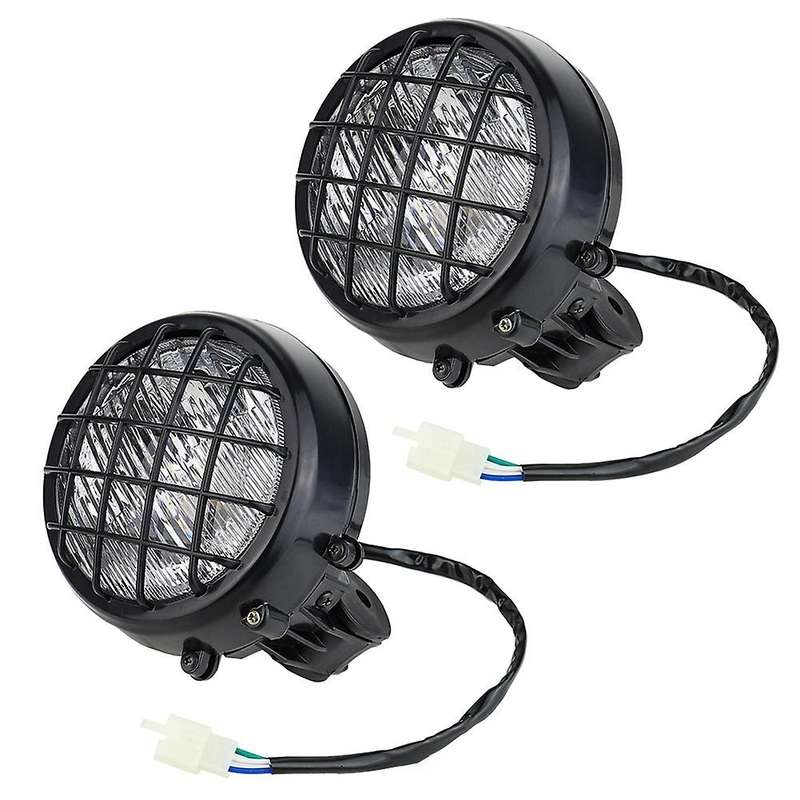 2Pcs Headlight for Banshee 1987-2006 Lens Bulb Lamp Grill Warrior Headlights Assembly Lens Lights G