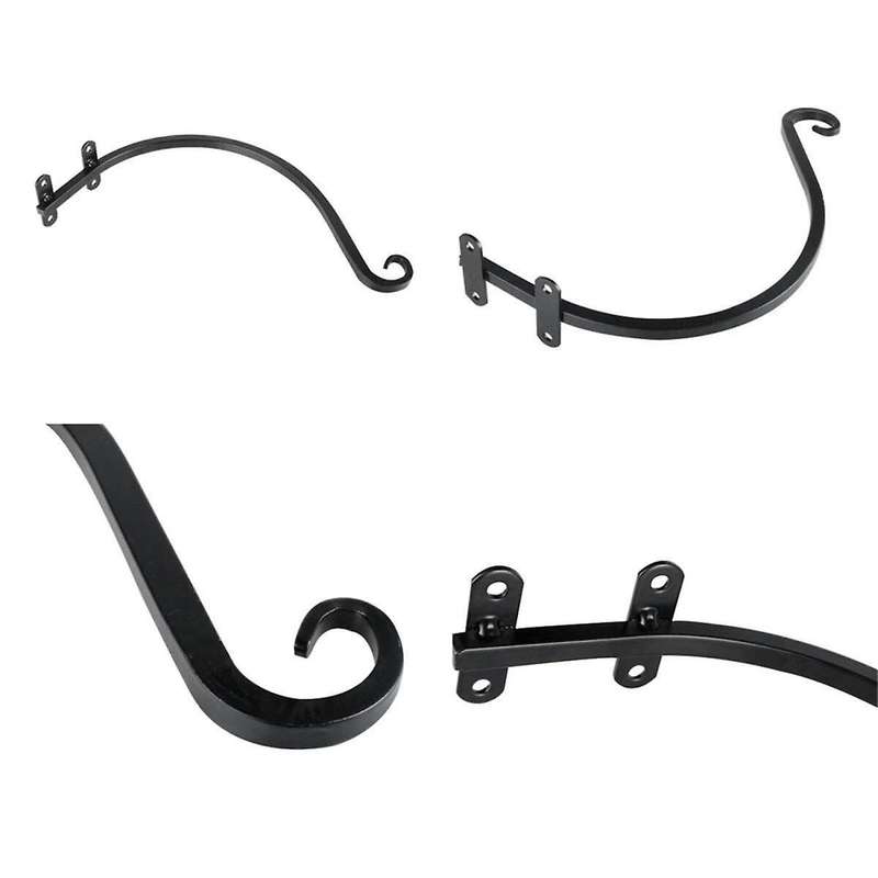 2PCS Heavy Duty Hanging Plant Bracket, 16Inch Outdoor Wall Curved Hanging Bracket for Hanging Flower